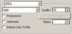 Photoshop web graphics - Save for web - JPG