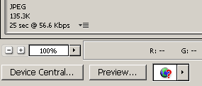 Photoshop web graphics - Save for web dialog box
